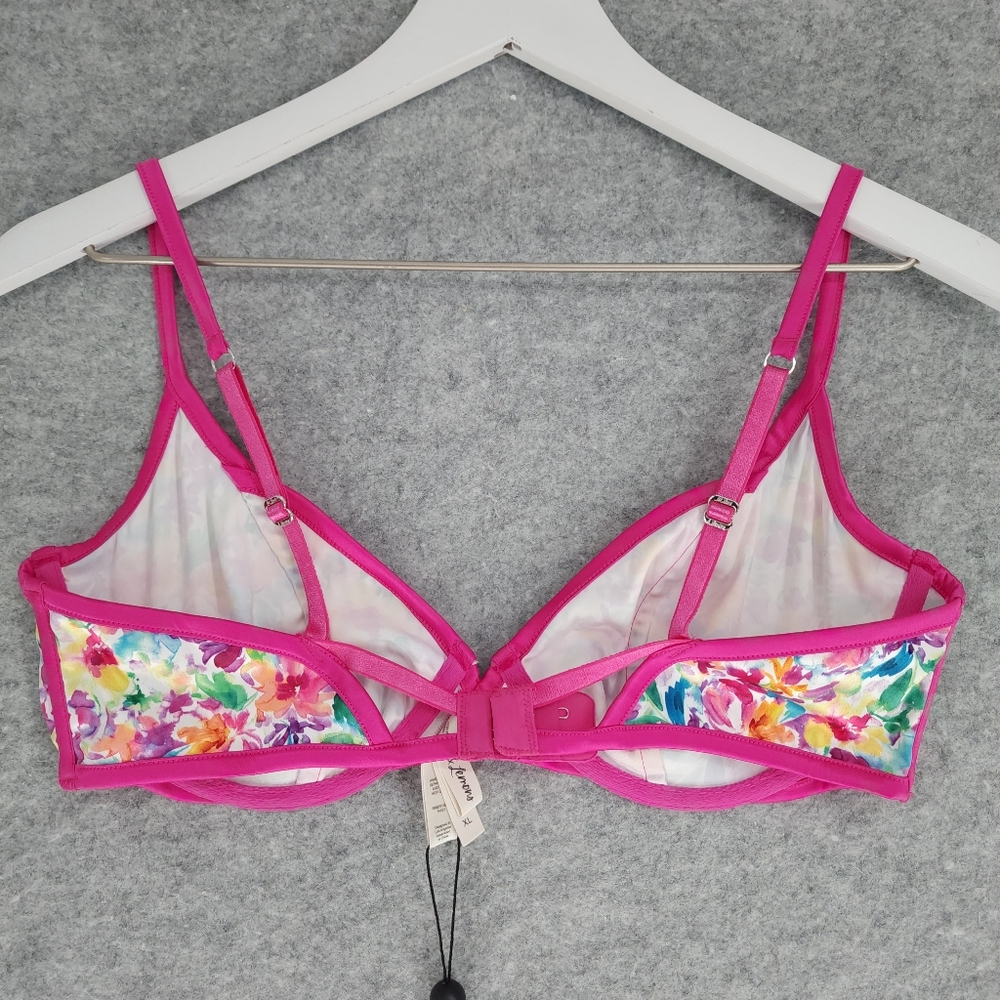 For Love And Lemons Watercolor Pink Floral Bra - Picture 3 of 7